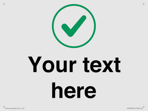 Custom plain background, green tick in circle sign